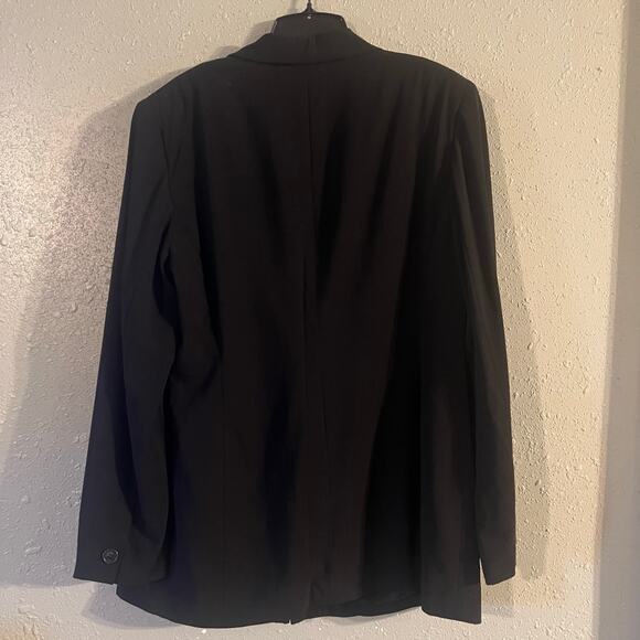 Vtg Emanuel Ungaro Womens Black Wool 97% Blazer Jacket Sz 14/48 Business Office - Picture 6 of 10